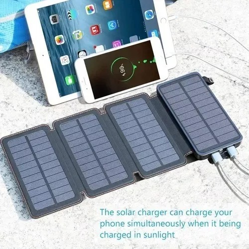 Power Bank Cargador Solar De 20000 Mah 4 Paneles Batería Pb-4Paneles
